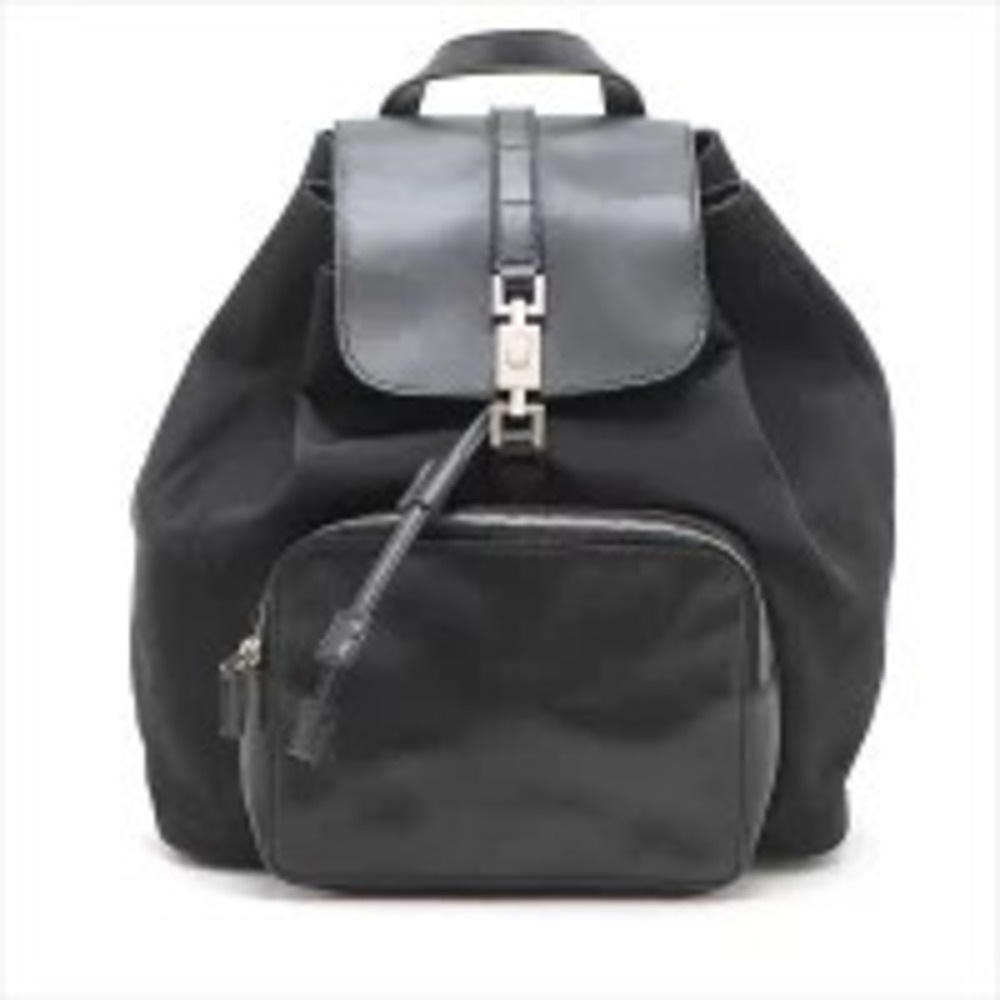 Gucci Jackie x Leather Backpack Daypack Black